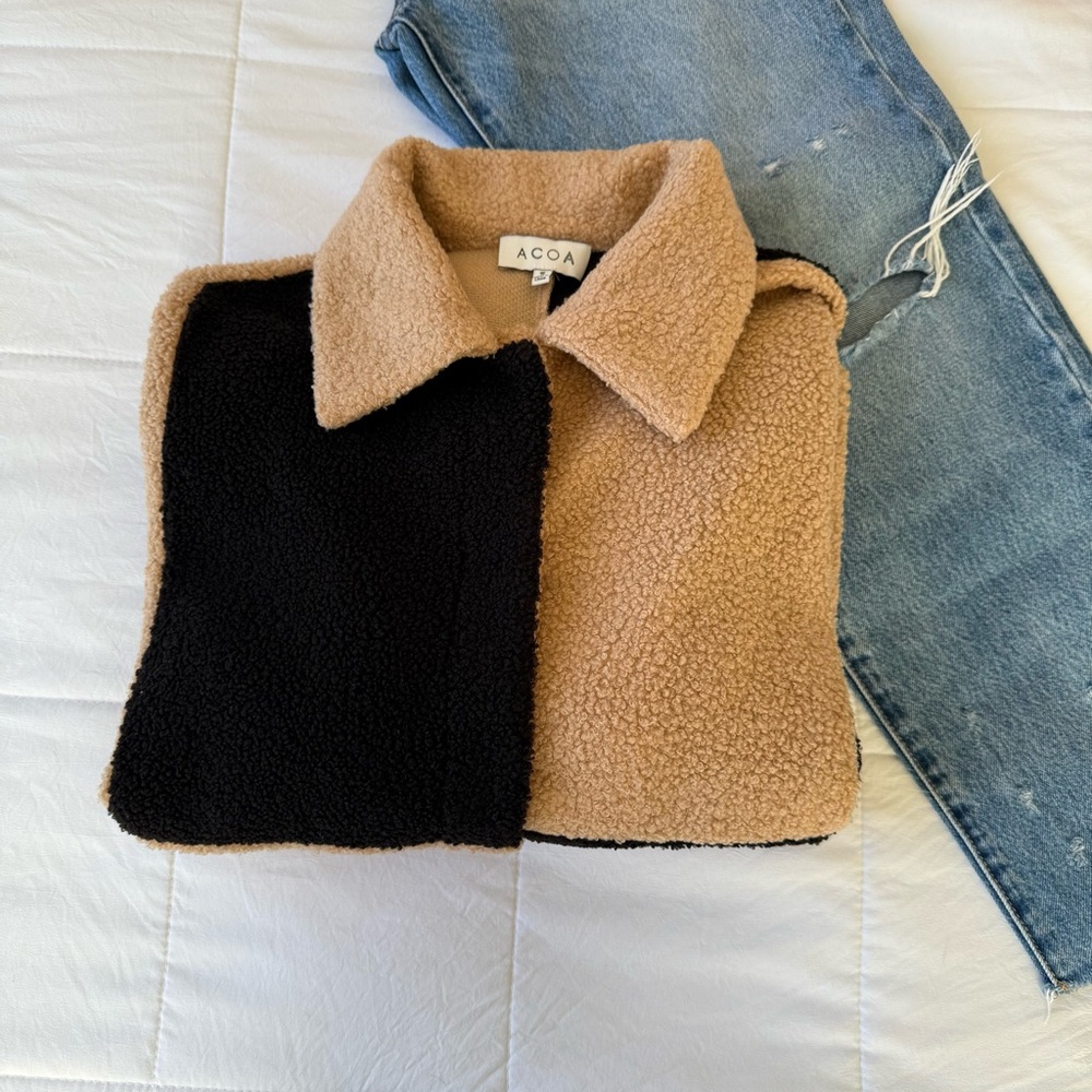 Acoa Women Chekered Button Up Sweater Size Small - Picture 1 of 5
